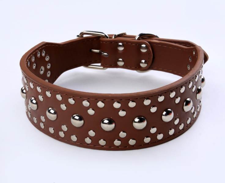 Thick Studded Collar - Pink Paws